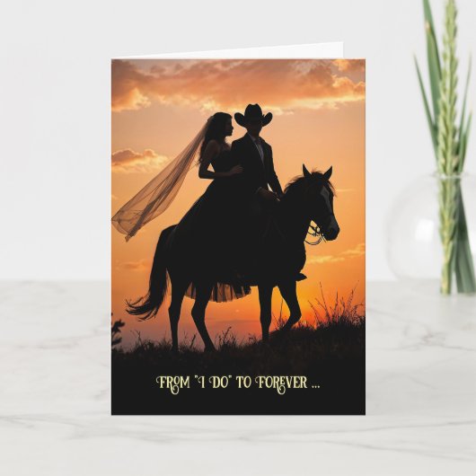 Congratulations Wedding Marriage Country Western カード (正面)