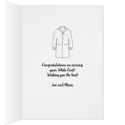 Congratulations White Coat Ceremony Doctor  (内側 (右))