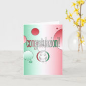 Congratulazioni! イタリアの旗はポップアートを着色します カード (黄色い花)