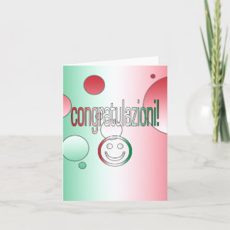 Congratulazioni! イタリアの旗はポップアートを着色します カード