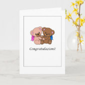 Congratulazioni! -イタリア語の新生児 カード (黄色い花)