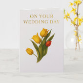 Congrautlations Tulip Flowers Wedding Card カード (黄色い花)