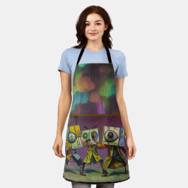 Congregating above エプロン