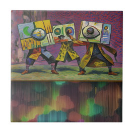 Congregating above タイル