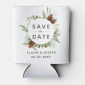 Conifer 素朴 Pine Cone日付写真を保存 缶クーラー (正面)