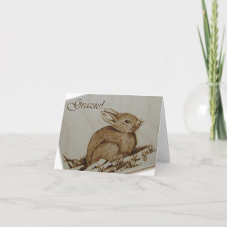 Coniglietto - Grazie! - Pirografia サンキューカード