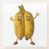 Conjoined Bananas Comedy Duo ガラスコースター (正面)