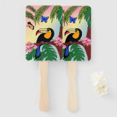 Conjunto de Leques Tucano e Borboletas ハンドファン (正面&裏面)