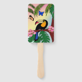 Conjunto de Leques Tucano e Borboletas ハンドファン