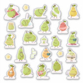 Conjunto de peras kawaii divertidas シール (正面)