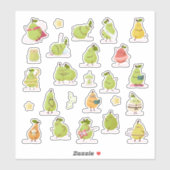 Conjunto de peras kawaii divertidas シール (シート)