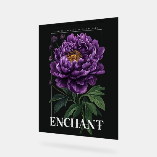 Conjure Enchant Bless the Path Purple Peony アクリルサイン (傾斜)