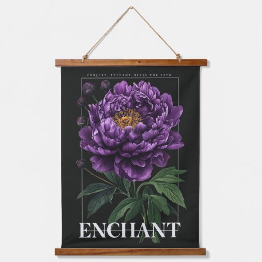 Conjure Enchant Bless the Path Purple Peony 吊り下げ型タペストリー (正面)