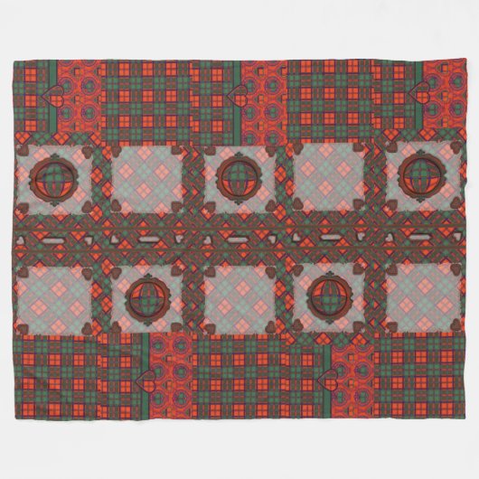 Conleyの一族の格子縞のスコットランドのキルトのタータンチェック フリースブランケット (正面(横))