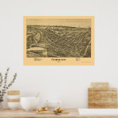 Conneaut, OHパノラママップ – 1896 ポスター (キッチン)