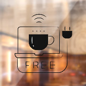 Connect me l Free WIFIネットワークコーヒーショップ ウィンドウサイン (シート2)