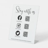 Connect QR Code Social Media Display Pedestal Sign 台座サイン (正面)