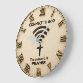 Connect to God Christian ラージ壁時計 (傾斜)