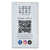 Connect With UsソーシャルメディアQRコードソフト海軍 マグネット名刺 (正面縦)