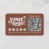 Connect With UsソーシャルメディアQRコードテラコッタ 名刺 (正面)