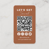 Connect With UsソーシャルメディアQRコードテラコッタ 名刺 (正面)
