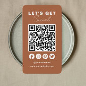 Connect With UsソーシャルメディアQRコードテラコッタ 名刺