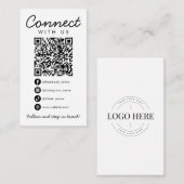Connect with UsソーシャルメディアQRコードビジネスロゴ エンクロージャーカード (正面/裏面)