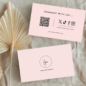 Connect With UsソーシャルメディアQRコードロゴピンク 名刺
