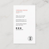 Connect With UsソーシャルメディアQRコードロゴホワイト 名刺 (正面)