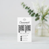 Connect with UsソーシャルメディアQRコード会社ロゴ エンクロージャーカード (スタンド正面)