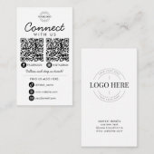 Connect with UsソーシャルメディアQRコード会社ロゴ エンクロージャーカード (正面/裏面)
