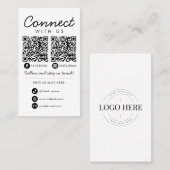 Connect with UsソーシャルメディアQRコード会社ロゴ 名刺 (正面/裏面)