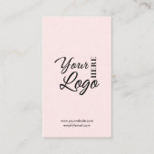 Connect With UsソーシャルメディアQRコード赤面ピンク 名刺 (正面)