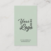 Connect With UsソーシャルメディアQRコードSage Green 名刺 (正面)