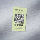Connect With UsソーシャルメディアQRコードSummer Green マグネット名刺 (インサイチュ)