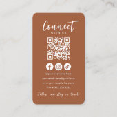 Connect With UsソーシャルメディアTerracotta QRコード 名刺 (正面)