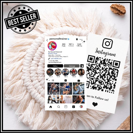 Connect with usパーソナルフィットネストレーナーInstagram 名刺
