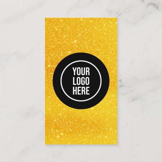 Connect With Usブラック金ゴールドグリッタードライバQRコード 名刺 (裏面)