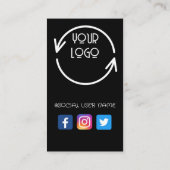 Connect with us，ソーシャルメディアQRコードブラックブシンc 名刺 (裏面)