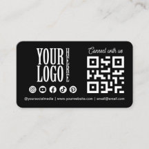 Connect with us ソーシャルメディアQRコード ブラック ビジネス