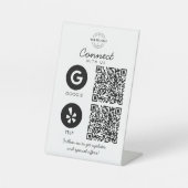 Connect with Us 2 QR Code Business Company Logo 台座サイン (正面)