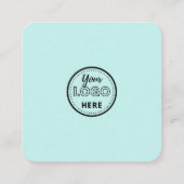 Connect With Us QRコードレビューUsトロピカルブルー スクエア名刺 (裏面)