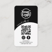 Connect With Us QR Code Logo Social Media Black 名刺 (正面)