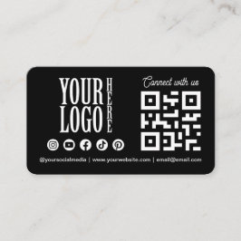 Connect with us Social Media QR Code Black Busines 名刺