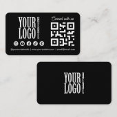 Connect with us Social Media QR Code Black Busines 名刺 (正面/裏面)