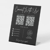 Connect With Us Social Media QR Code Business 台座サイン (正面)