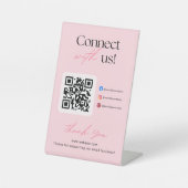 Connect With Us Social Media QR Code Business  台座サイン (正面)