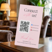 Connect With Us Social Media QR Code Business  台座サイン