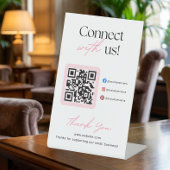 Connect With Us Social Media QR Code Business  台座サイン