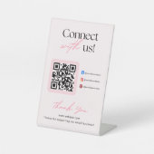 Connect With Us Social Media QR Code Business  台座サイン (正面)